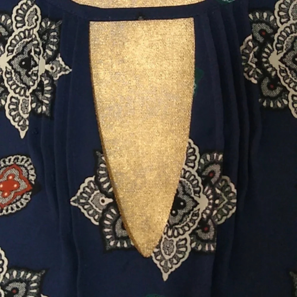 EXPRESS BOHO MOROCCAN PRINT,LACE SHOULDERS, FULL, LONG SLEEVES, DREโฆ - Picture 4 of 9